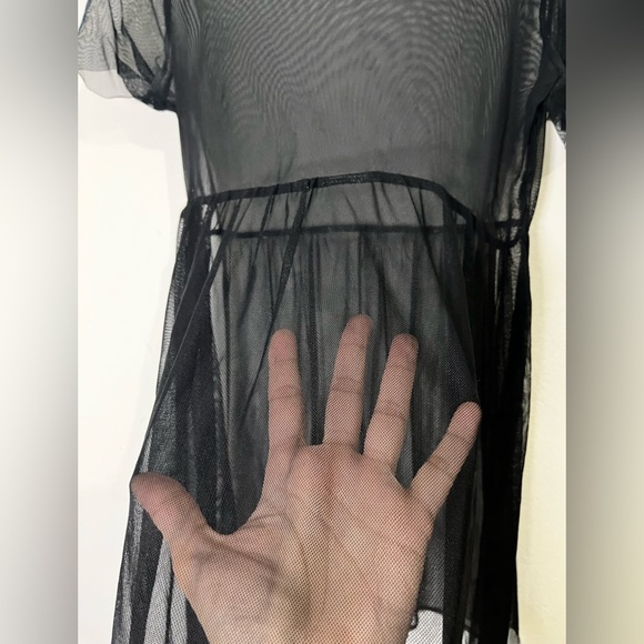 Forever 21 Mesh Overlay Baby Doll Mini Dress - Picture 3 of 3